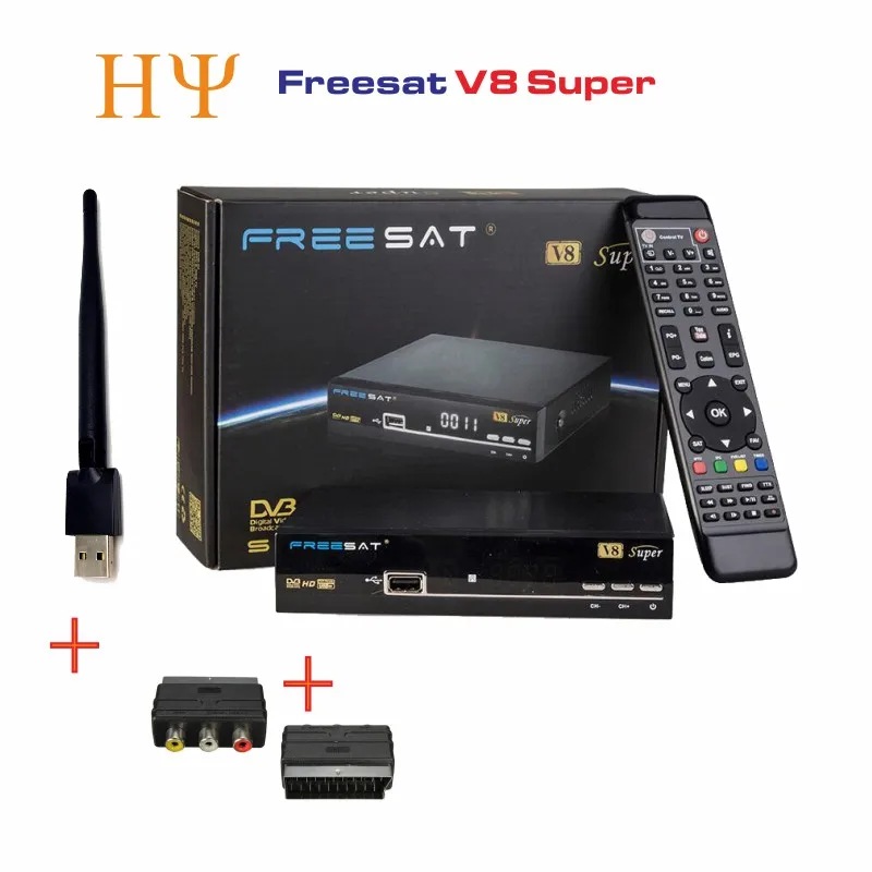 

freesat V8 Super 2pcs wifi adapter optional DVB-S2 Satellite Receiver Support PowerVu Biss ccam Youtube Wifi v8 super
