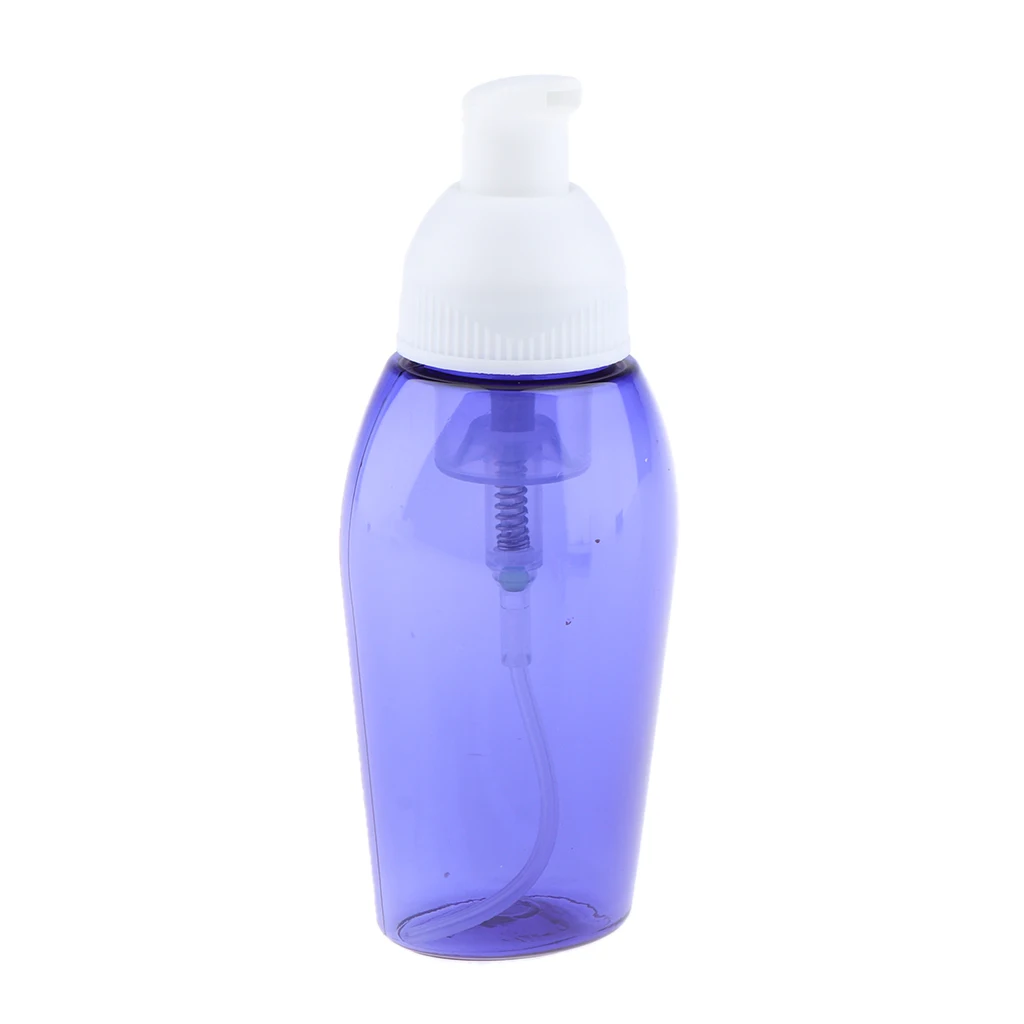 Pack of 1 Blue Plastic Foamer Bottle Pump Travel Size Soap Dispenser, 80ml/2.7 oz