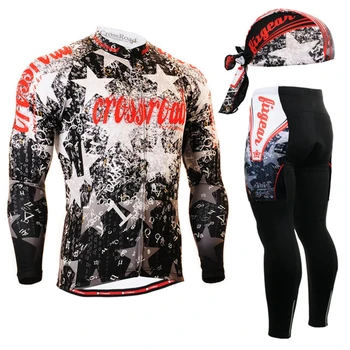 

Life on Track Long Sleeve Cycling Set Comfortable-fitting Full Zipper Bike Tops Jacket W/ 4D Padded Bottom MTB Bicycle Jersey