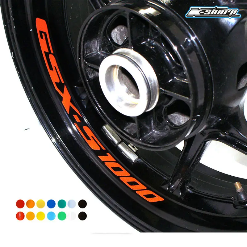 

8 X CUSTOM INNER RIM DECALS WHEEL Reflective STICKERS STRIPES FIT SUZUKI GSX-S 1000
