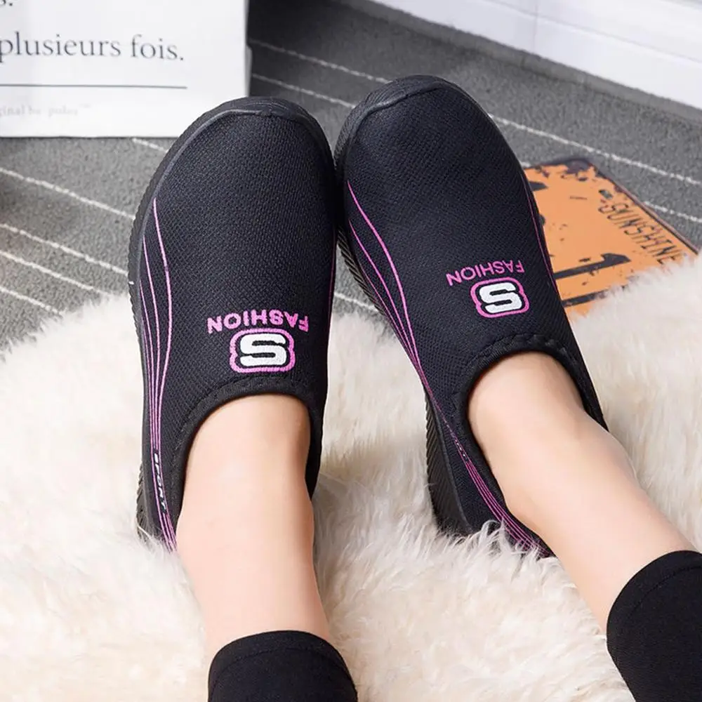 

Spring Autumn Women's Rubber Shoes Striped Casual Anti-Slip Sport Walking Sneakers Loafers Soft Shoes Outdoor Round Toe Shoes