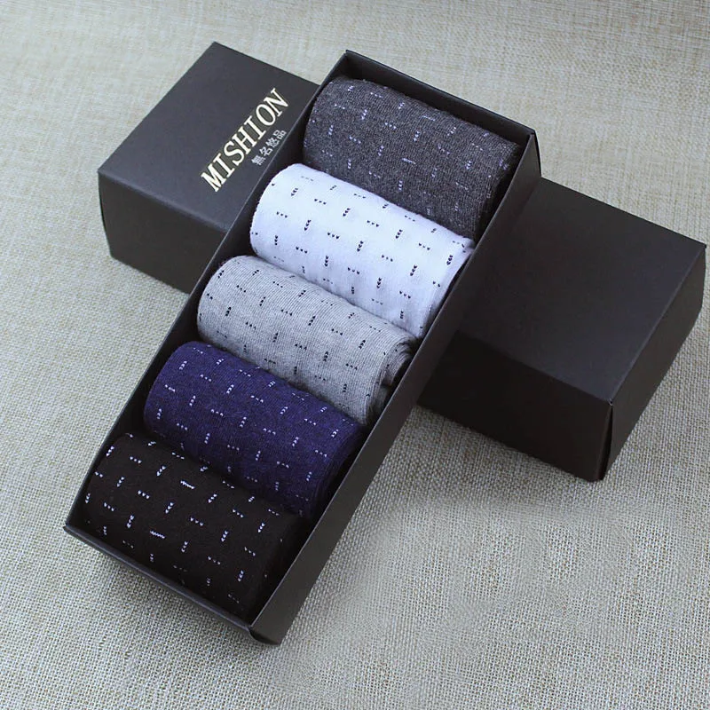 Лидер продаж 5 пар повседневное Удобная Эластичность для мужчин носки для мальчиков хлопок печати геометрия дышащий бизнес