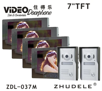 

ZHUDELE 7" Color Video Door Phone Video Intercom Doorbell IR Night Vision 700TVL Camera Video Intercom Monitor Luxury Doorbell