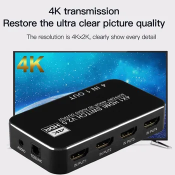 

PUZHIJIE HDMI Switch with ARC and IR Remote Control supported 4 ports 3D 1080P switch supported 4K2K