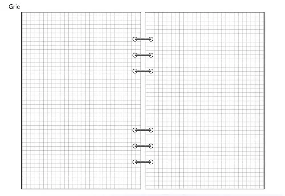 6 отверстий, цветная бумага для планировщика, наполнитель, Filofax, для офиса, школы, спираль, аксессуары для ноутбуков, наполнитель, бумага, Биндер, внутренние страницы - Цвет: Grid