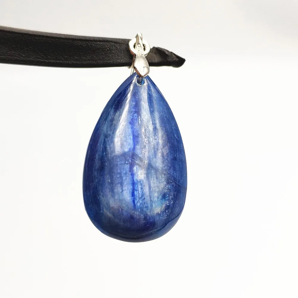 

Top Quality Natural Blue Kyanite Beads Women Man Pendant 30x19x7mm Cat Eye Effect Necklaces Gemstone Crystal Drop Shipping