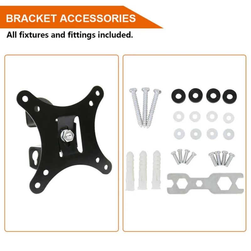 

Universal TV/Computer Wall Mount Kit Adjustment LCD Monitor Stand Holder Up to 15kg Bearing Capacity