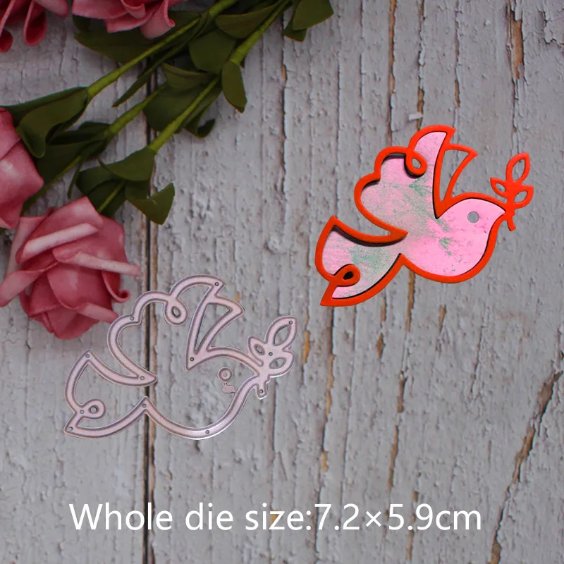

Pigeon olive branch bird Metal steel frames Cutting Dies DIY Scrap booking Photo Album Embossing paper Cards7.2*5.9cm