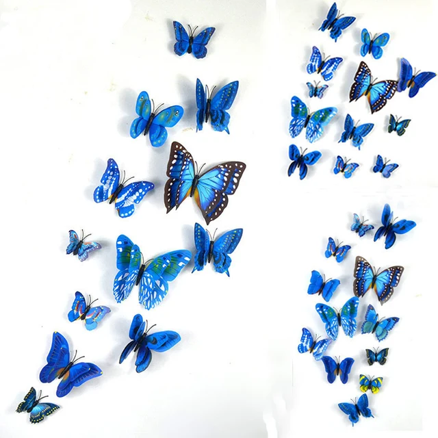 low price for sale, 12 pieces / batch pvc 3d butterfly wall stickers
