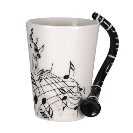 300 мл, креативные индивидуальные чашки, гитара, пианино, керамическая чашка, персональная Музыкальная нота, Молочный Сок, стаканчики, кофе, чай, чашка в подарок - Цвет: H