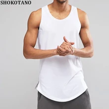 SHOKOTANO, мужская летняя Удлиненная майка в стиле хип-хоп, Мужская майка, хлопковый жилет без рукавов, Homme, уличная одежда, одноцветные топы, футболка