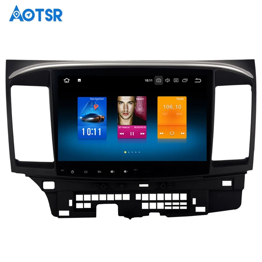 Top 10.2" Android 9.0 4G+64G Car GPS Player for Mitsubishi Lancer 10 EVO with 4G+32G Octa Core Auto Stereo Navi Radio Multimedia DSP 3