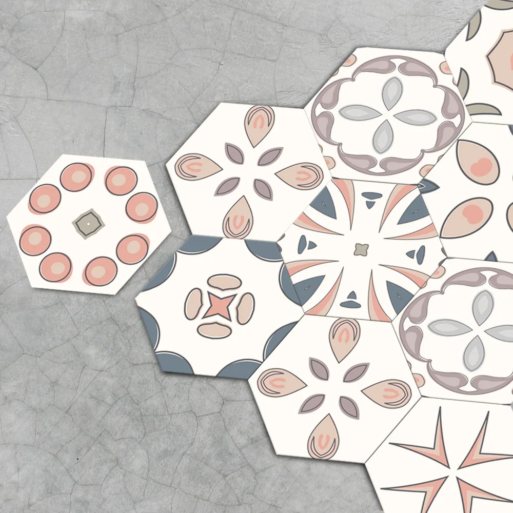 Estilo marroquí panal hexagonal piso adhesivo autoadhesivo azulejo arte