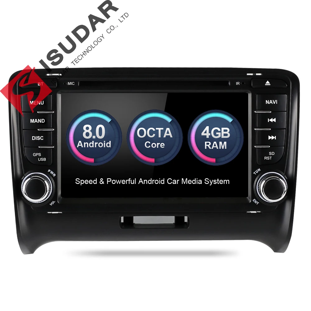 

Isudar Car Multimedia Player DSP Car Radio GPS Android 8.0 2 Din For Audi/TT 2006-2012 Canbus DDR3 4GB OBD2 Bluetooth Wifi DVR