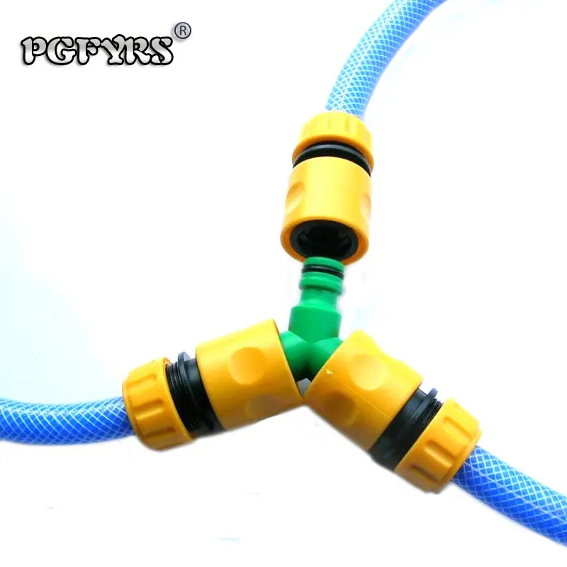 

Plastic Y-type three-way nipple connector + 4"/6" fast connection pvc fitting Garden water pipe Hose Splitters Quick Connectors