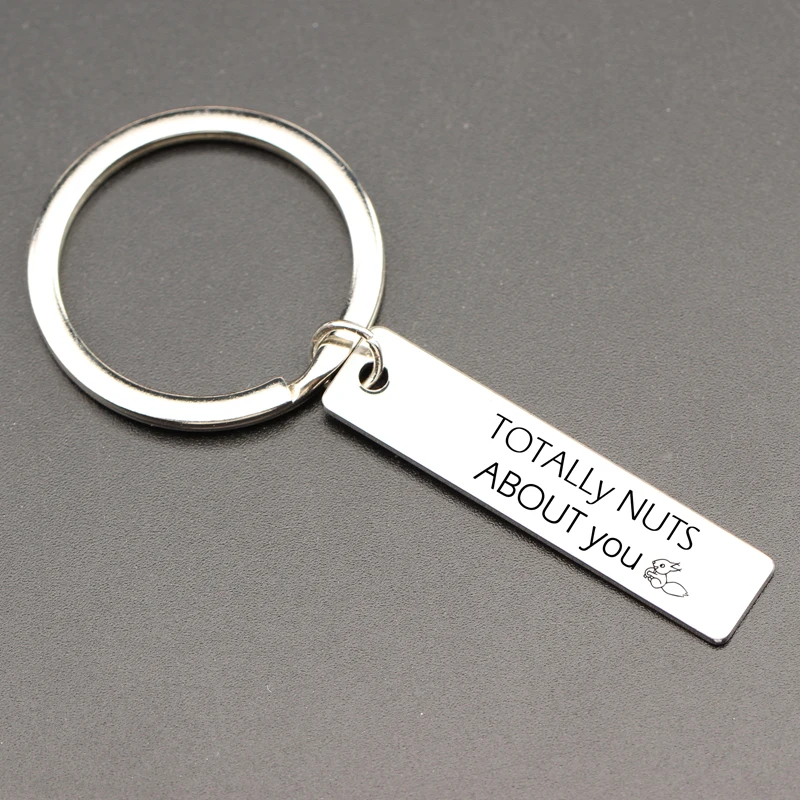 LOVERS Custom engraved TOTALLY NUTS ABOUT YOU Keychain Squirrel KEyring Boyfriend/Girlfriend Wedding gift | Украшения и