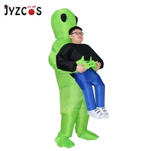 JYZCOS инопланетянин надувной костюм на Хэллоуин для женщин и мужчин Зеленый Инопланетянин дьявол костюм Взрослый Монстр Косплей надувной костюм