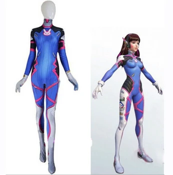

D.VA Cosplay Halloween Costume Zentai Suit Lycra Spandex 3D Print Catsuit Bodysuit For Girls/Female/Women/Lady