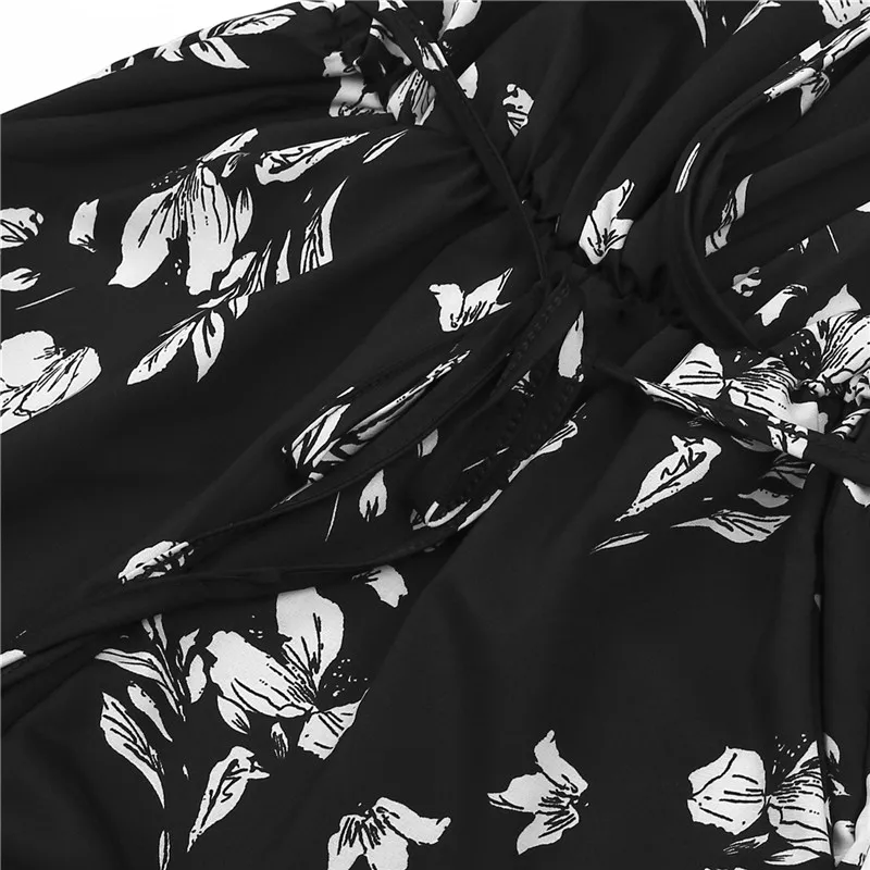 Модные женские летние Boho Цветочные без рукавов спортивный комбинезон боди узкие брюки