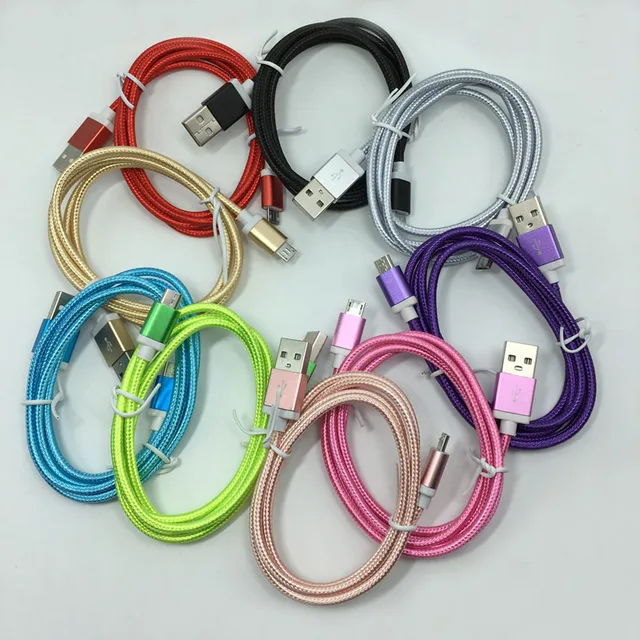 Best Price Nylon Micro USB Charger Cable Charging Data Sync Cord For Android Samsung Huawei Xiaomi Meizu Lenovo HTC LG Sony Nokia Tablet PC