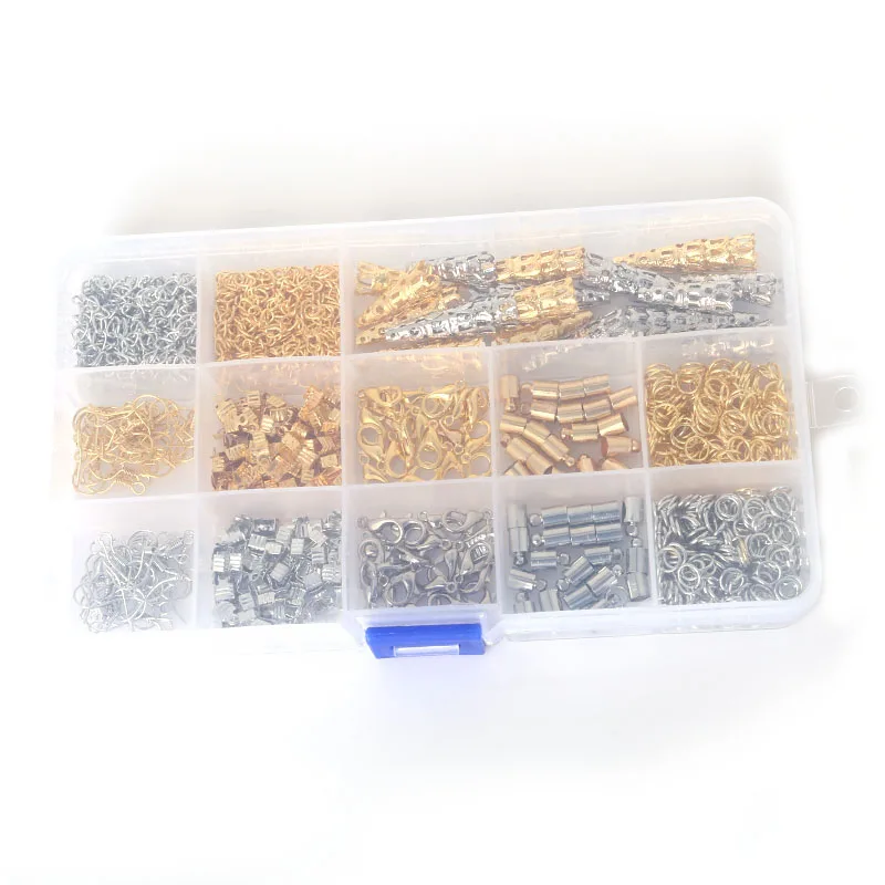 

Hot Selling Mixed 1 Box (800pcs/lot) Gold Silver Lobster Clasp,Bail Beads,Toggle Clasp,Chain,Ear Hook Jewelry Findings DIY Craft