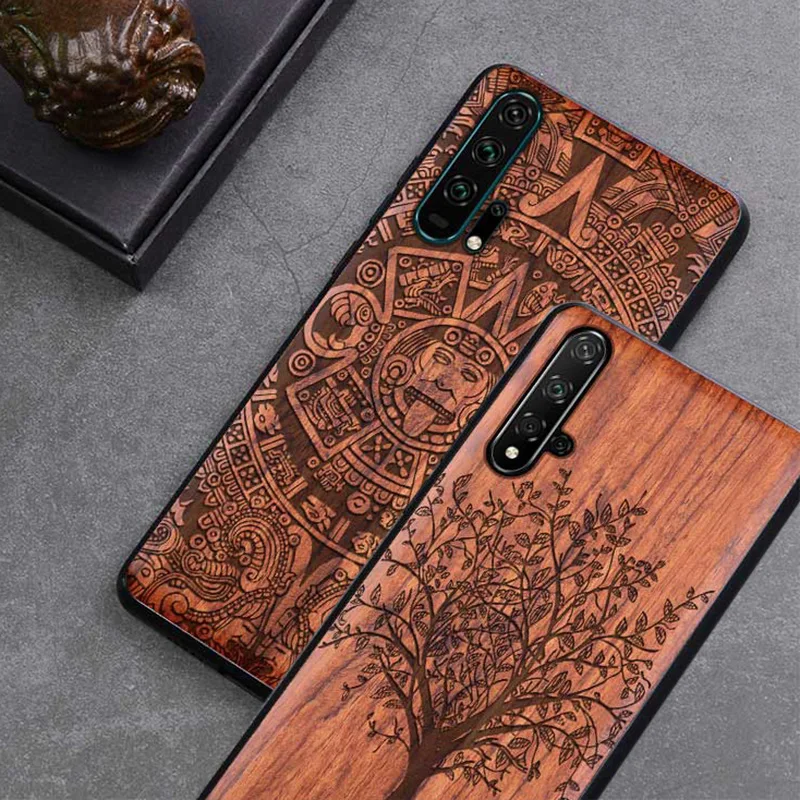 

2019 New For Huawei Honor 20 Case Slim Wood Back Cover TPU Bumper Case On Honor 20 Huawei Honor 20 pro Phone Cases