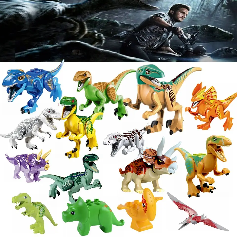 

Legoing Jurassic Park Building Blocks Jurassic Dinossauros DIY Models Compatible Jurassic World Toys For Children Gifts Legoings