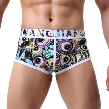 

ChamsGend Men Transparent Underwear Print Shorts Bulge Pouch Underpants Dropship A2#
