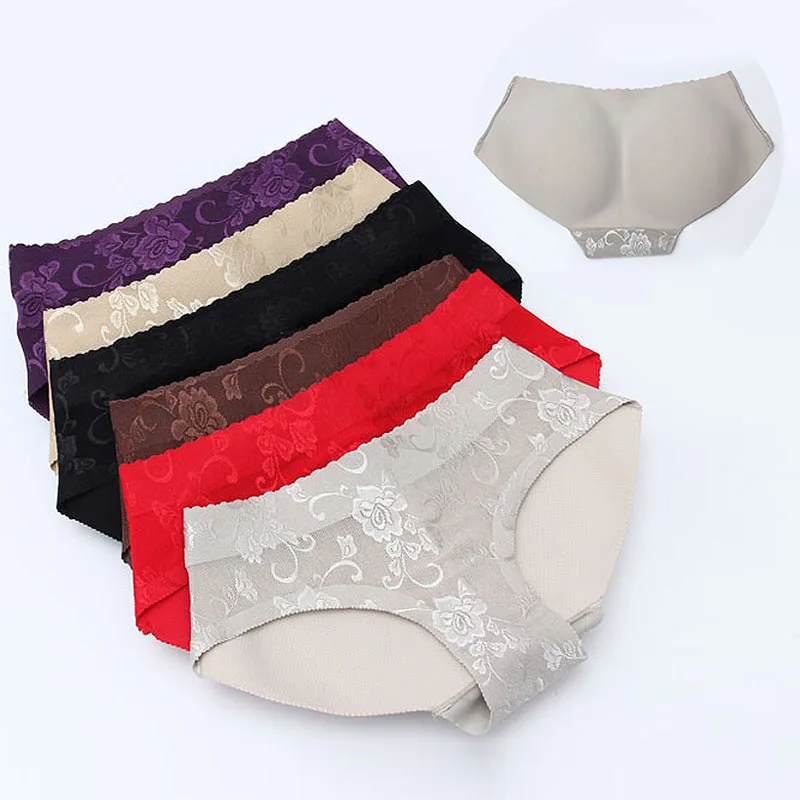 Lobbpaja Sexy Lace Lady Butt Lifter Buttock Briefs Push Up Hips Padded