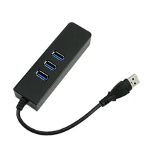 Новинка; 10/100/1000 Мбит/сек 3 Порты USB 3,0 концентратор к Gigabit Ethernet Lan RJ45 сетевой адаптер Кабели для ПК