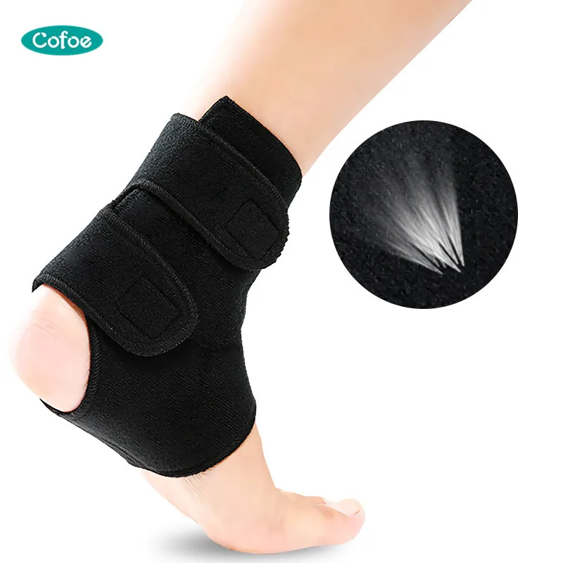

Cofoe Adjustable Ankle Brace Support Tourmaline Self Heating Ankle Guard Breathable Elastic Ankle Pad Protection Straps Black