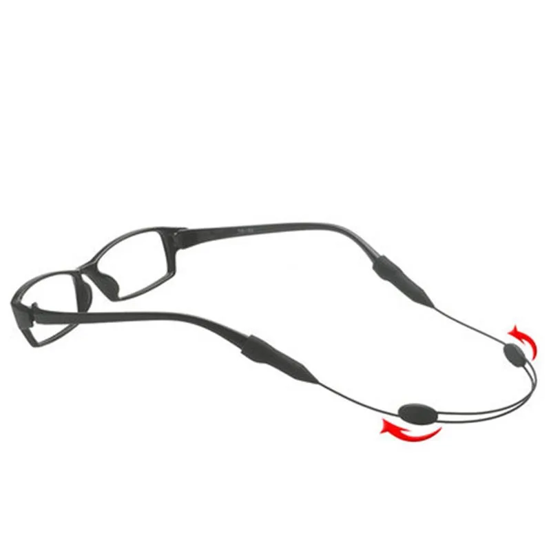 Стальные провода силиконовые очки ремешок черные регулируемые очки солнцезащитные очки для детей, мужчин и женщин держатель шнурок-цепочка