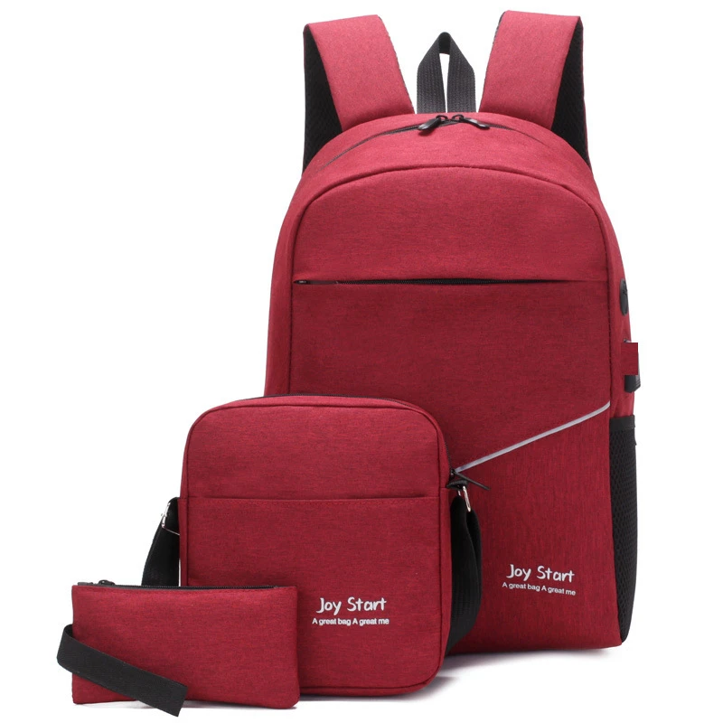 

3-piece Men Women Backpack Large-Capacity School Bag Travel Backpack Computer Bag College Wind Schoolbags Mochila