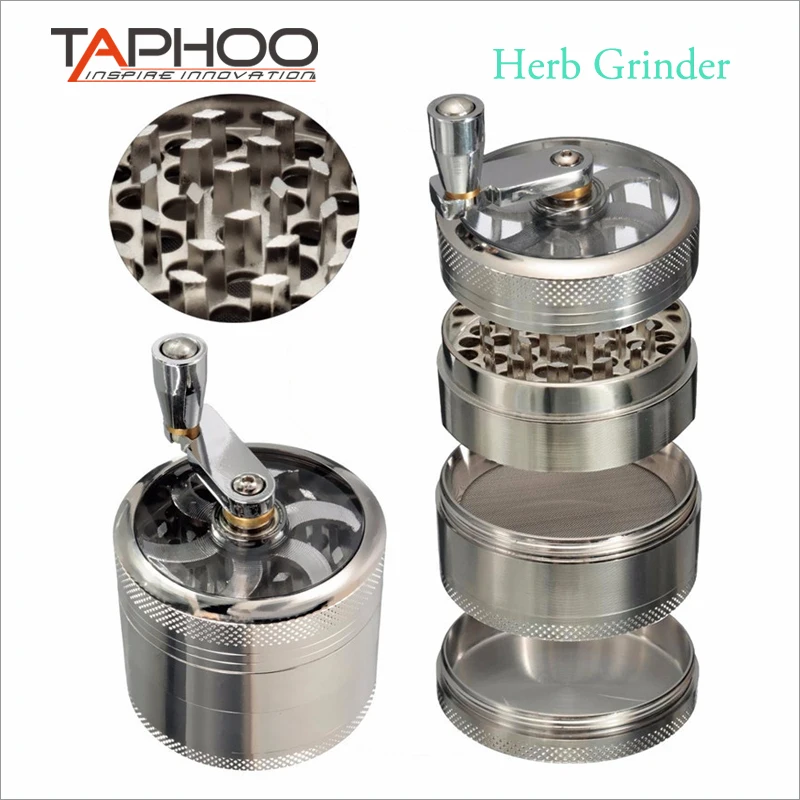4 Layers Herb Tobacco Spice Grass Aluminium Grinder Smoke Crusher Hand