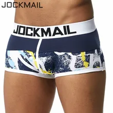 JOCKMAIL модные боксеры для мужчин Cueca лоскутное с принтом Боксеры Трусы с отдельной секцией для пениса забавные трусы Мужское нижнее белье боксеры бренд