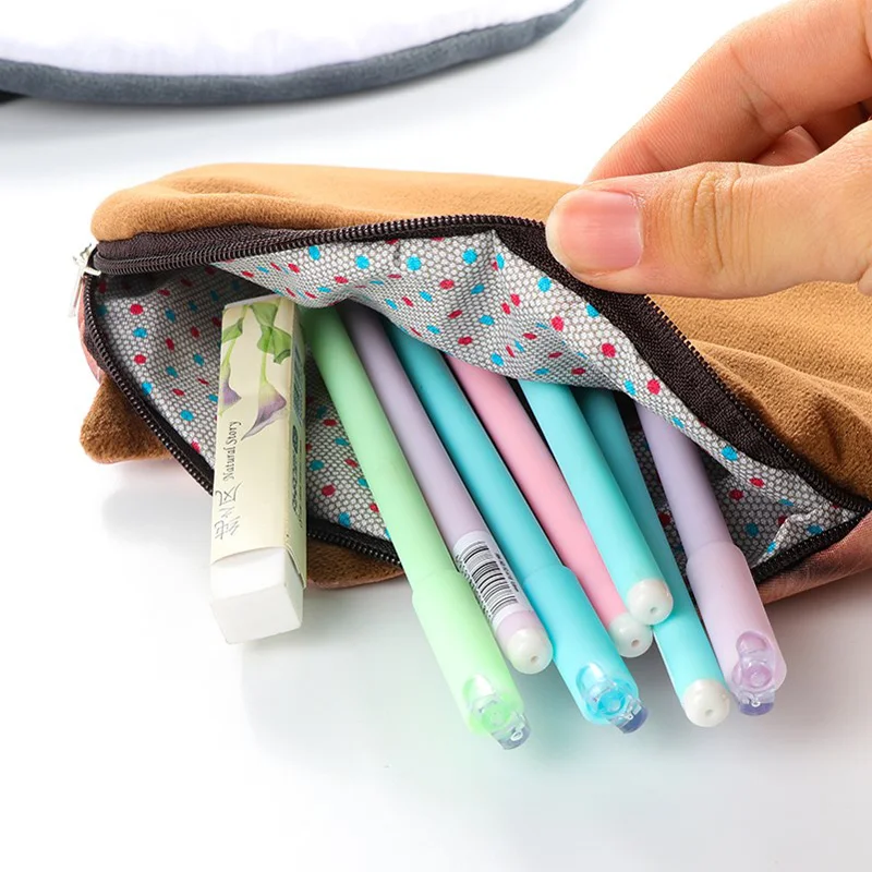 2018 Kawaii милый кот пенал фланель карандаш мешок Pencilcase ручка коробки школьные