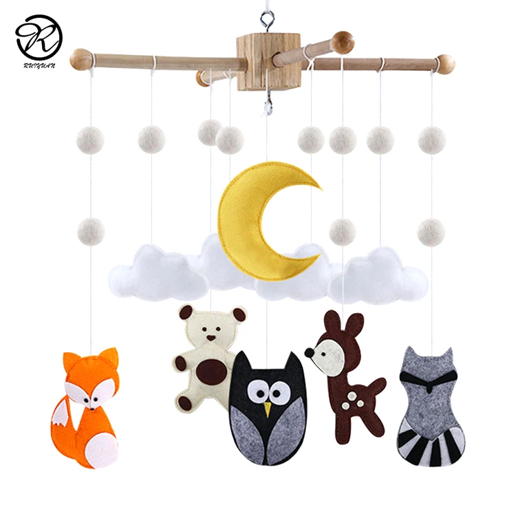 

Woodland animals mobile,fox mobile,forest felt baby cirb mobile