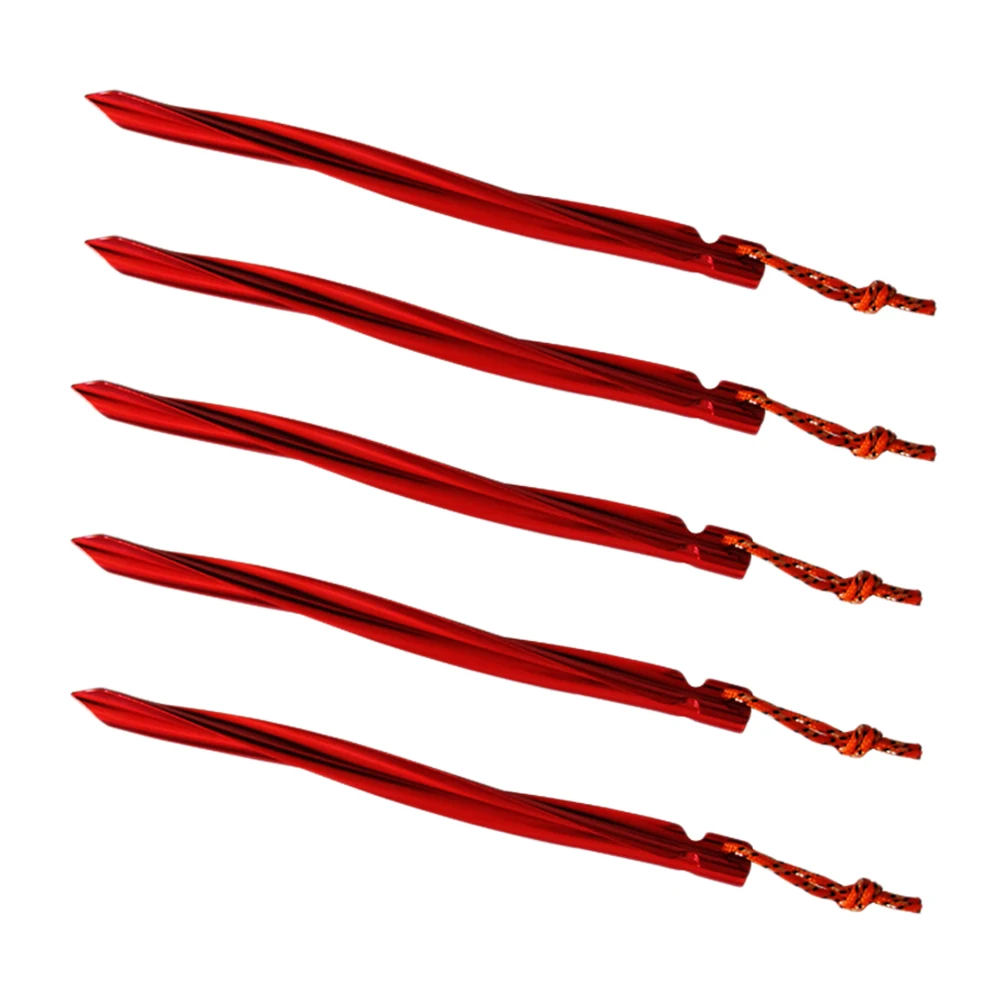 5PCS Tent Nails Rustproof Spiral Shape Durable Pull Cord for Daily Use Outdoor Fishing Camping | Спорт и развлечения