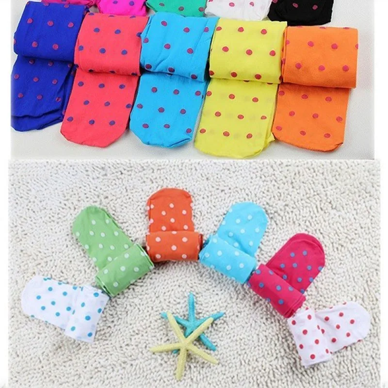 High Quality Cute Children Stockings Girl Kids Pantyhose Dance Tights Dots Velvet Slim Dance Full Foot Stockings Tights Cute Clothing CL0856 (1)
