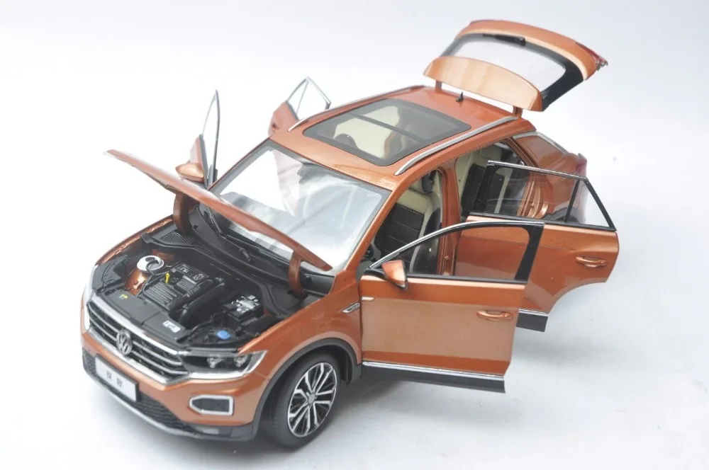 1:18 литая под давлением модель для Volkswagen VW T-ROC SUV оранжевая Игрушечная машина из сплава миниатюрная коллекция подарок TROC T Roc