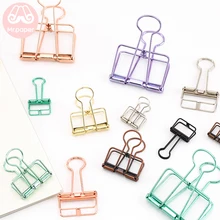 Mr Paper 8 Colors 3 Sizes Ins Colors Gold Sliver Rose Green Purple Binder Clips Large Medium Small Office Study Binder Clips