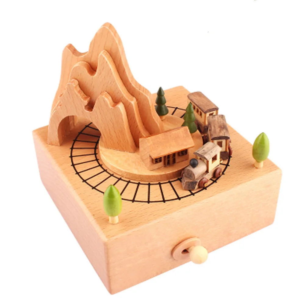 

1 PCS Music Box Wooden Music Box Creative roller coaster Girlfriend Gift Process Gift Home LU726150