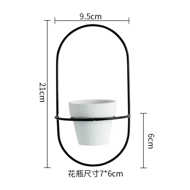 Скандинавский простой стиль настенная ваза керамическая железная художественная ваза цветочный горшок домашний стол украшение гостиной аксессуары - Цвет: Black White