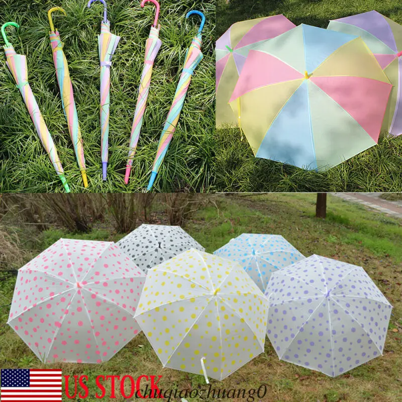 Small Clear Transparent Automatic Rain Umbrella PVC Dome Wedding Random color | Дом и сад