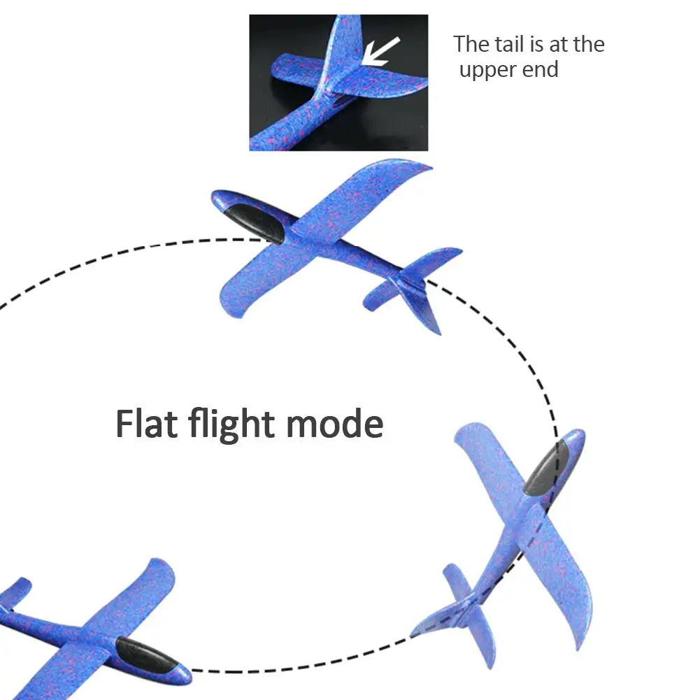 36/48 см светодиодный ручной бросок Летающий планер самолеты пена с трёхмерными чертёжами EPP устойчивый коммутационная самолета Вечерние игры Детская игрушка для улицы