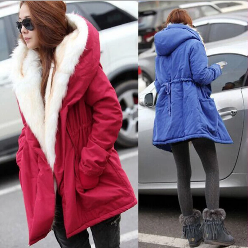 Laine rembourré En Mode Grand Casual Col Épaissie red Manteau De Pour Fille Femmes D'hiver Green Vestes army Coton Black blue Et Lumineux Mince x7vSq6n