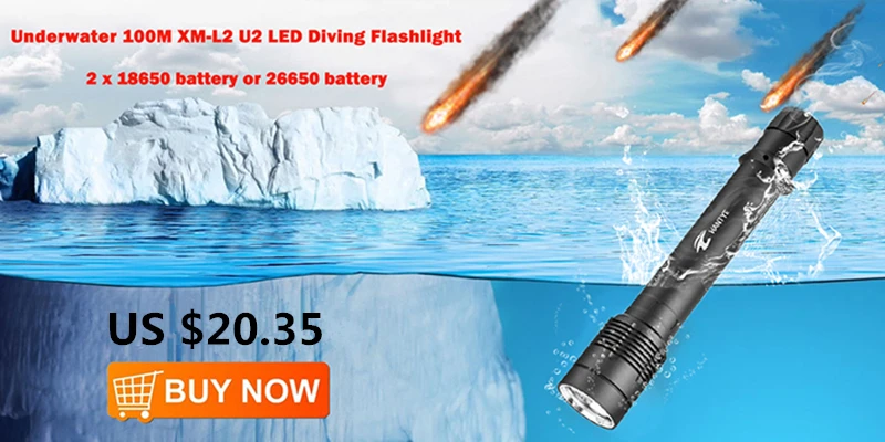 diving flashlight 26650