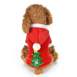 Милая Рождественская Одежда для собак, теплая одежда для домашних животных, костюм Санты, пальто, Зимние толстовки с капюшоном для щенков