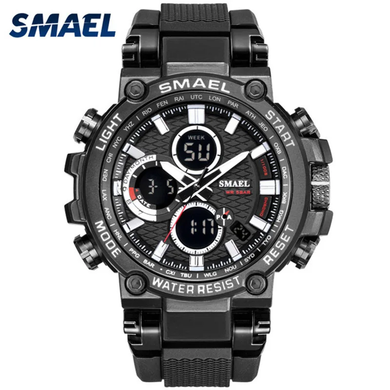 SMAEL мужские военные 1803 часы Relogios Masculino 50 м водонепроницаемые наручные Хронограф
