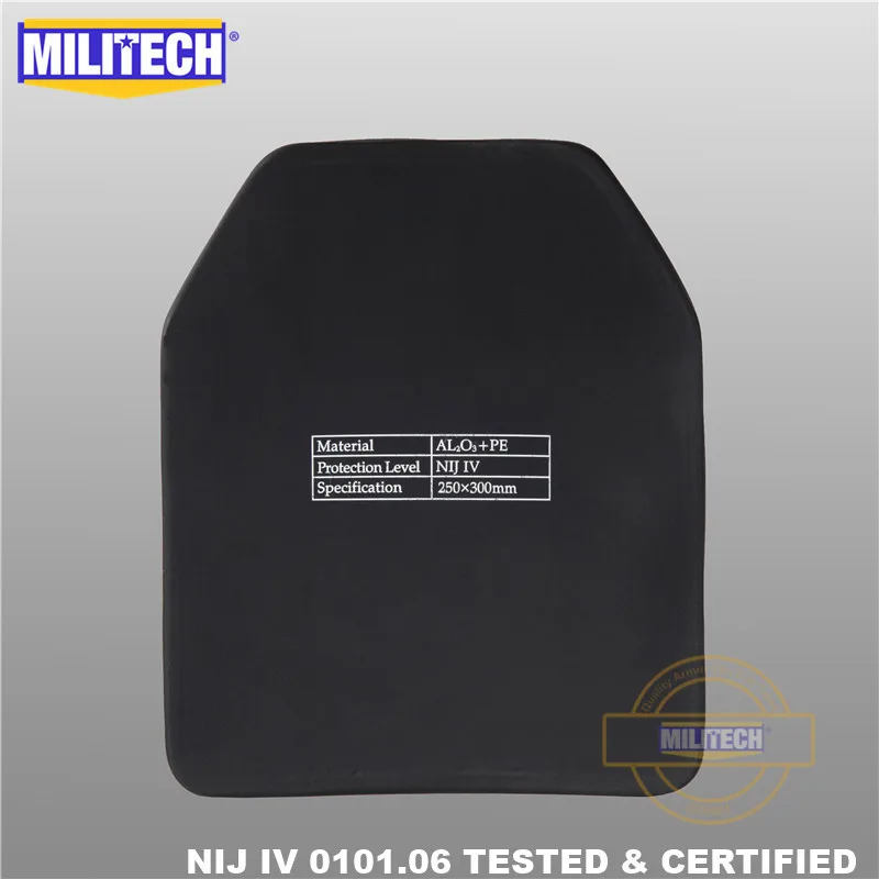 MILITECH алюминиевая и полиэтиленовая пуленепробиваемая пластина NIJ IV Al2O3 оксид